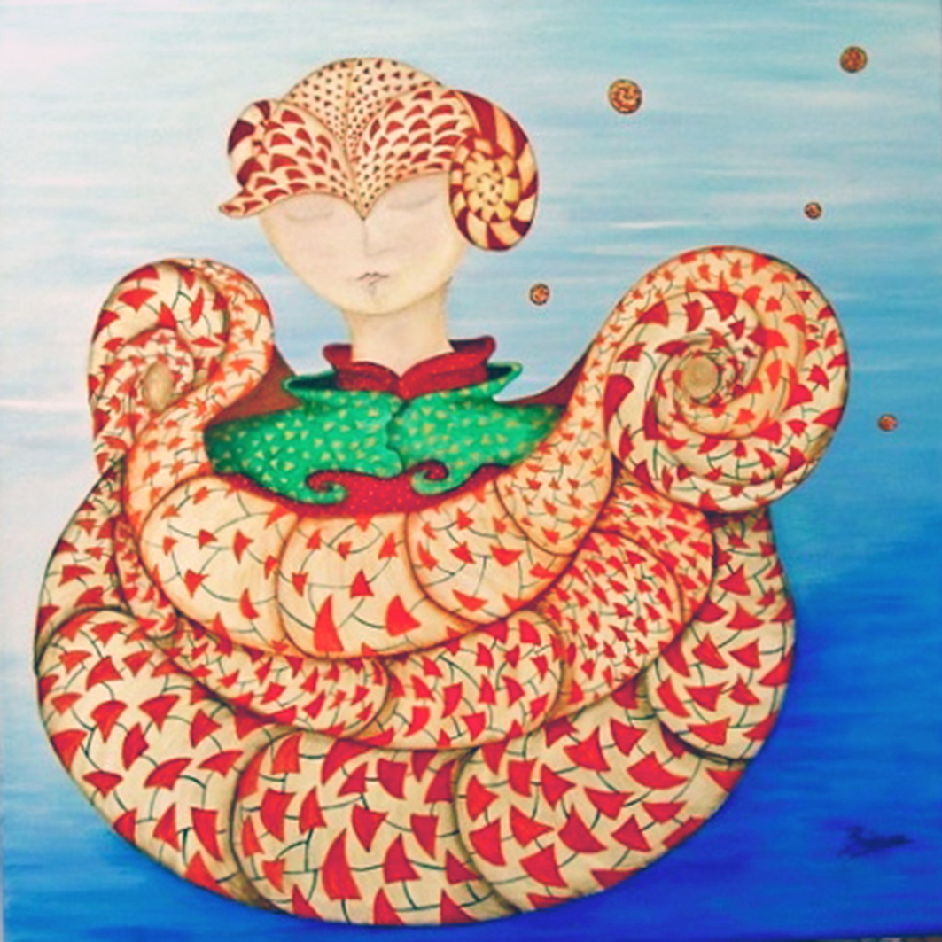 DE DONDE EL VIENTO TE TRAE acrílico sobre tela tamaño 50X50 CMS