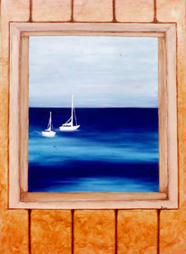 FRENTE AL MAR 1 acrílico sobre lienzo tamaño 100x70 cm