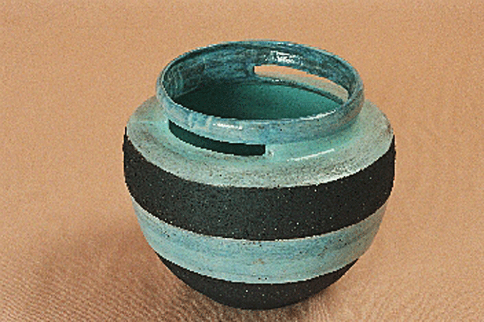 JARRON AEREO GRES NEGRO GRANDE esmaltado a 1300º (colección privada)