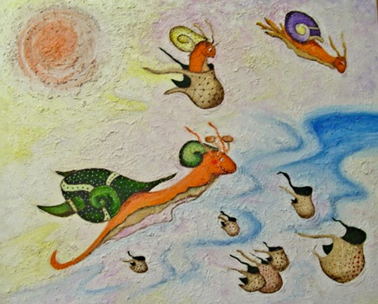 LAGUARDERIA acrílico sobre tela tamaño 60X70 CMS