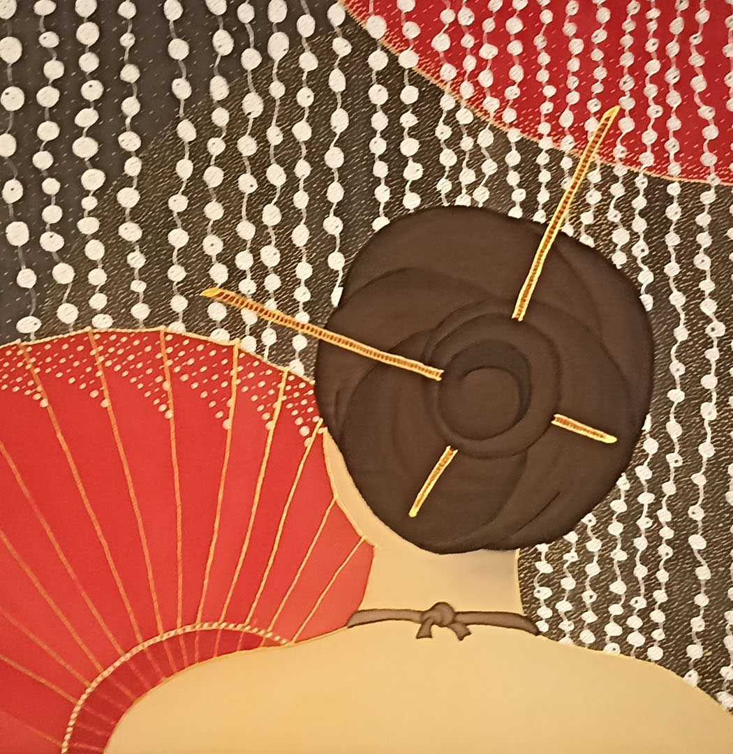 LOLLITA URBA YO BRILLO. Acrílico sobre seda tamaño 60X60 CMS.