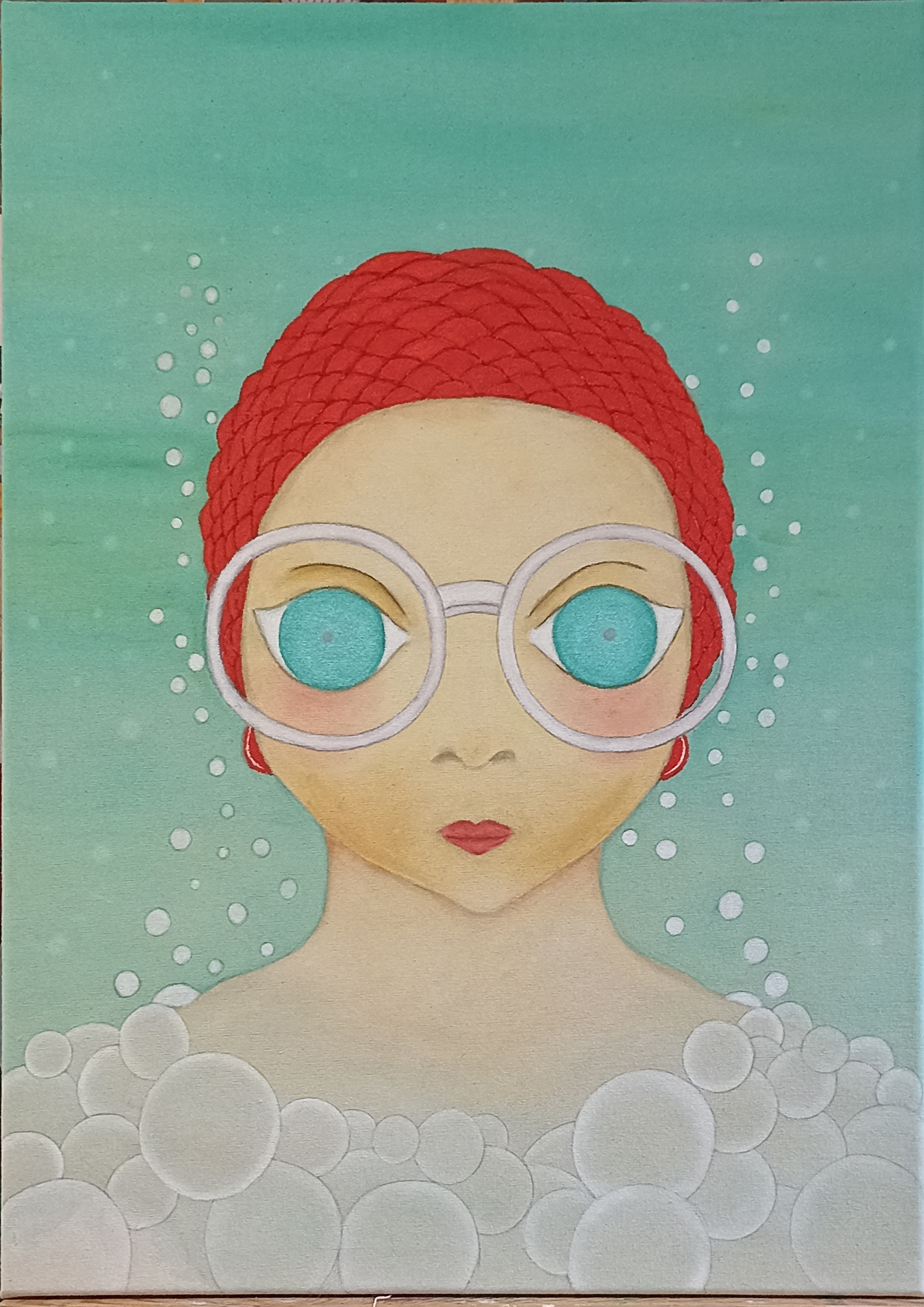 LADY SARDINETA acrílico sobre lienzo tamaño 70X50 cm