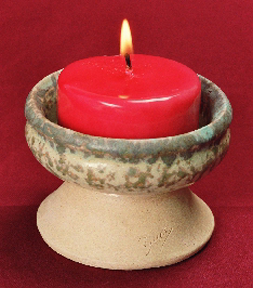 PORTA CANDELAS gres esmaltado tamaño 12x15 cms.