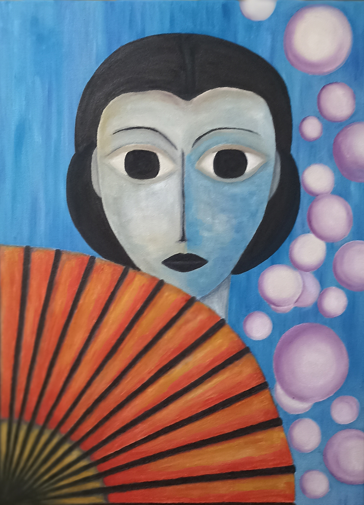 LADY SUEÑOS DE ALGODON acrílico sobre lienzo tamaño 60x50 cm