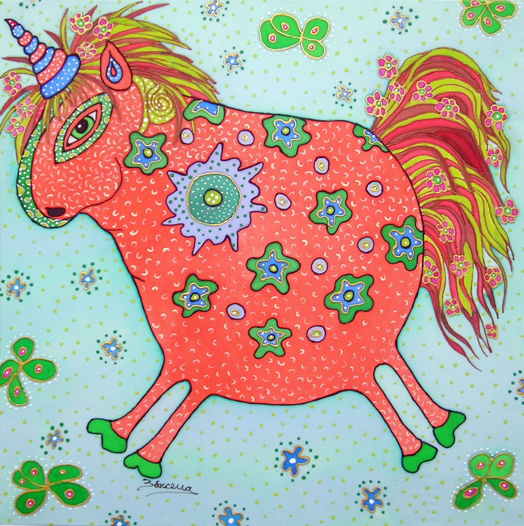 VIAJE DIURNO acrílico sobres seda tamaño 50X50 cm