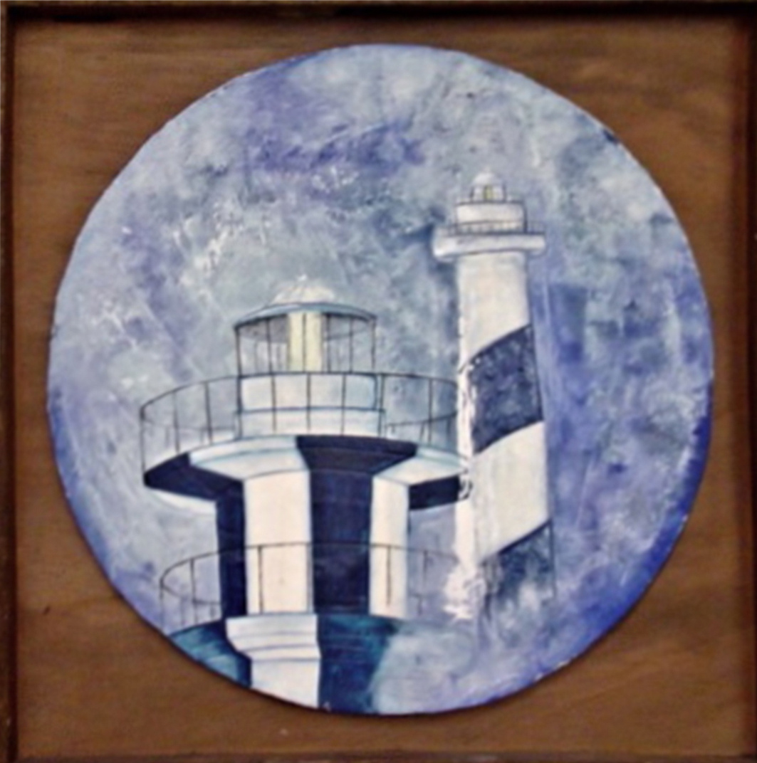encuentros FAROS -2 fresco sobre tabla tamaño 50x50 cm