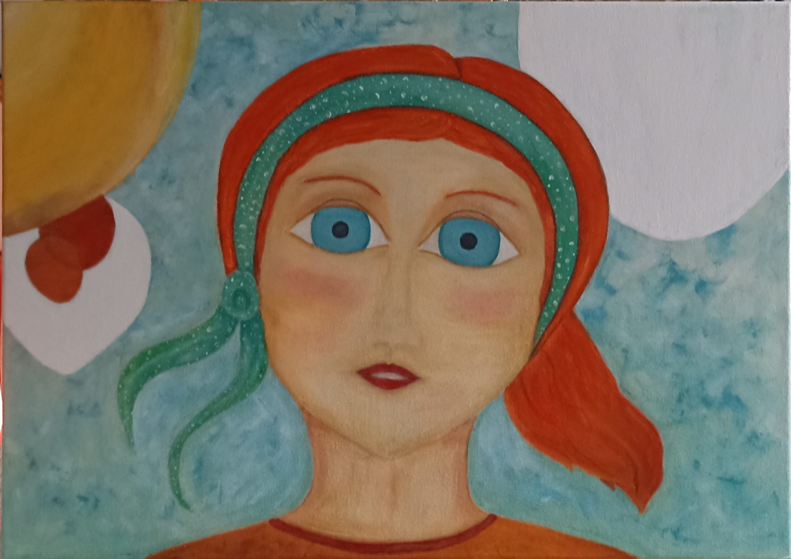 MISS BEACH acrílico sobre tela tamaño 50x70 cms.