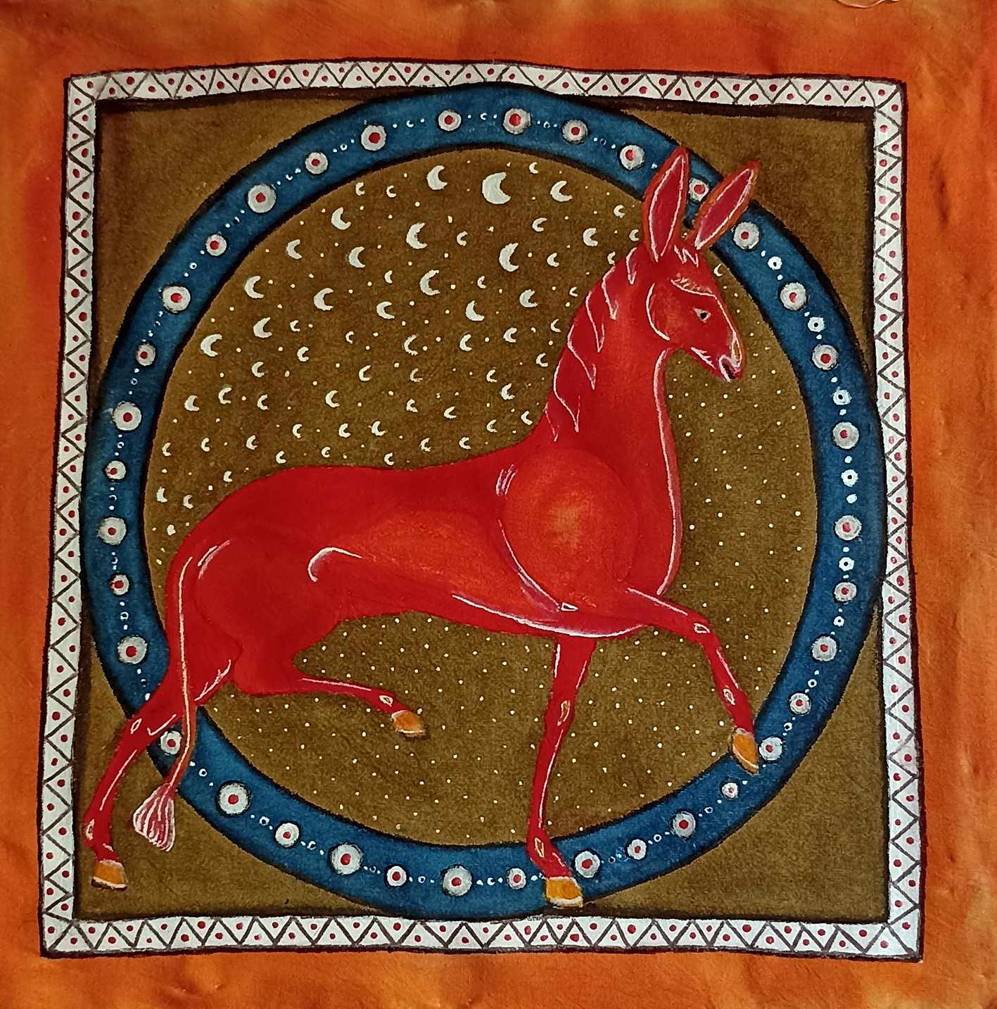 BAILE ASNAL acrílico sobre tela tamaño 35x35 cms.