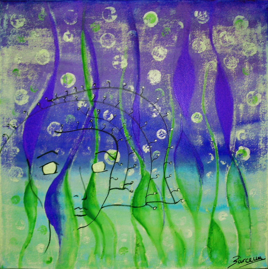 DESDE LA PROFUNDIDAD acrílico sobre tela tamaño 50x50 cms