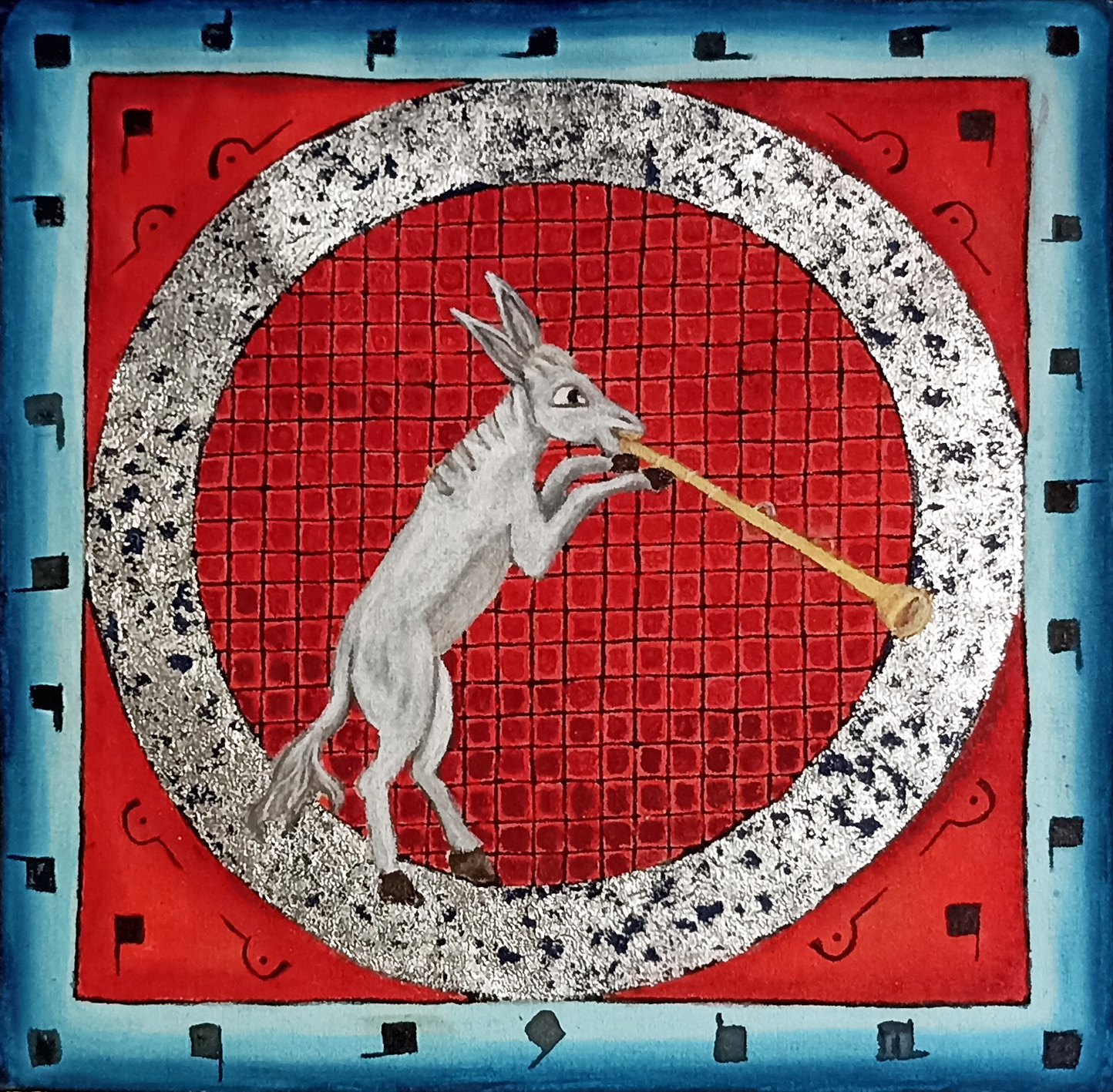 FLAUTA ASNAL acrílico sobre tela tamaño 35x35 cms.