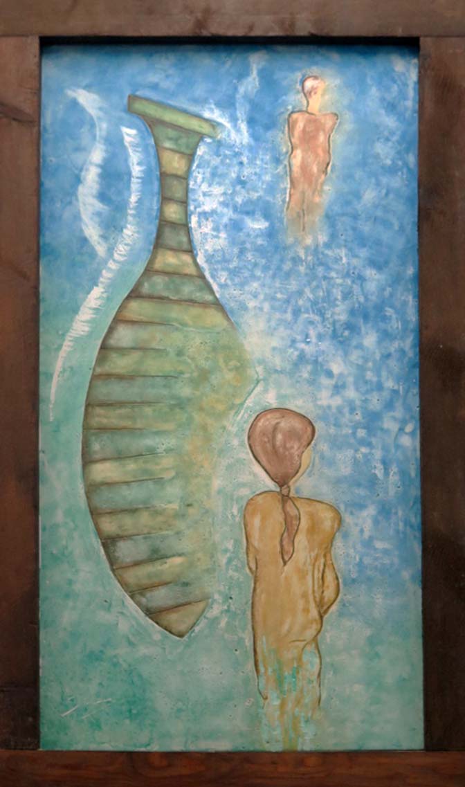 ENCUENTRO a 2-1 fresco sobre tabla (150X50 cms)