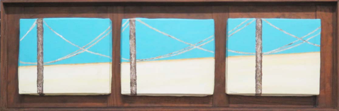 LLAMADA tríptico acrílico sobre tela (tamaño 100x31 cms)