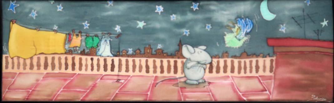 VIAJE DE SUEÑOS acrílico sobres seda( tamaño 45X180 cm)