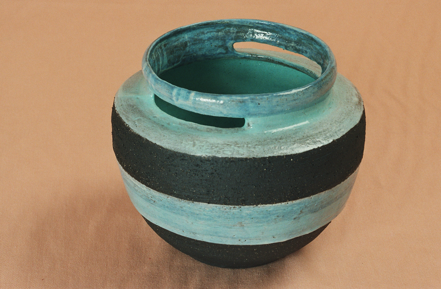 JARRON ASAS GRES NEGRO esmaltado a1300º colección privada