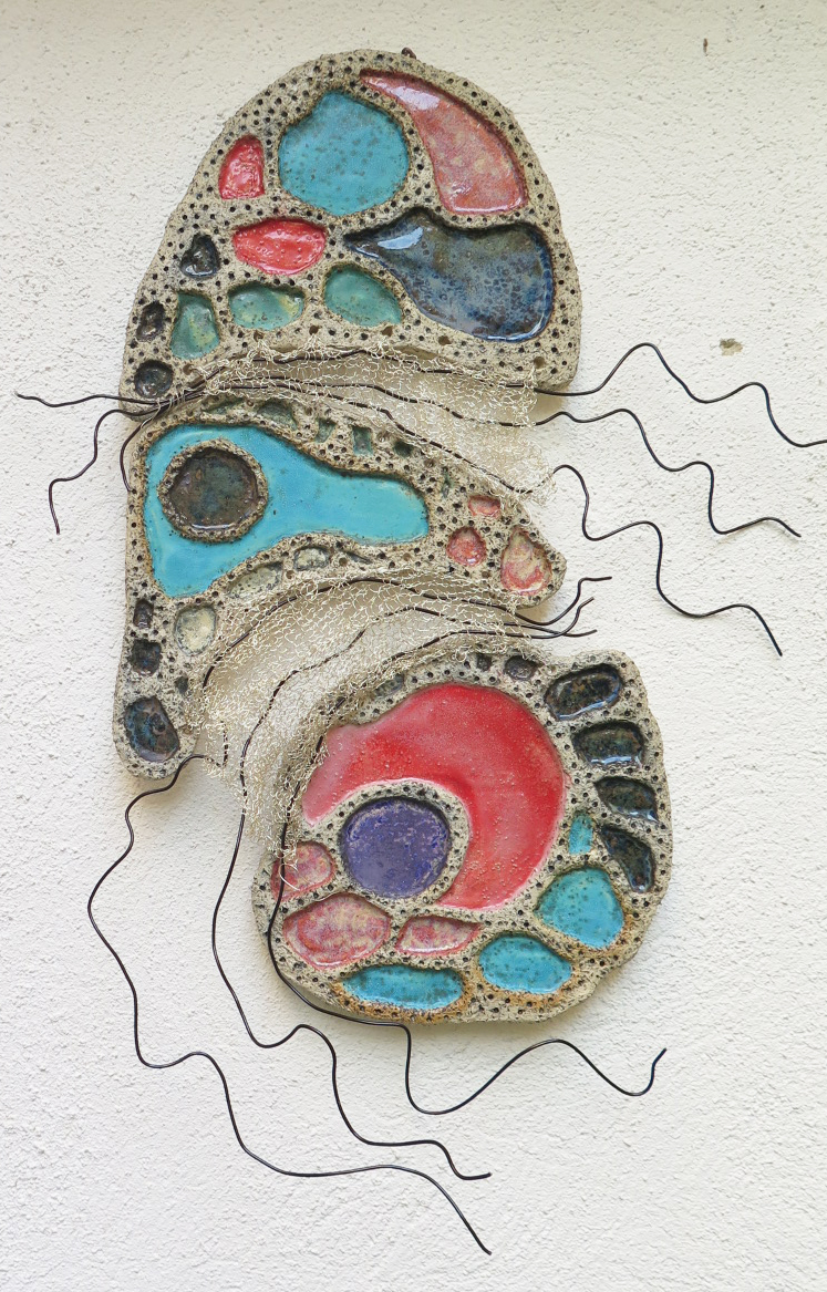 NAITILUS composición cerámica 1300º y metal tamaño 60X35cm